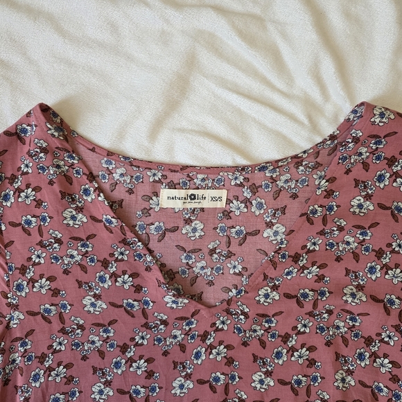 Boho Flowy Floral Mini Baby Doll Dress By Natural Life - Picture 8 of 13